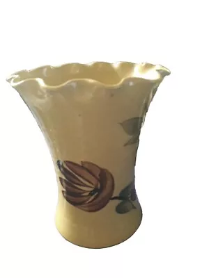 Buy Vintage Holkham Pottery Vase With Crinkle Top (BLK1) • 8£
