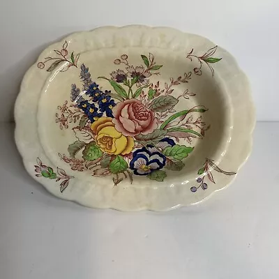 Buy Booths Silicone China Flowers England Oval 10 Inch Serving Bowl Red Blue Yellow • 17.79£