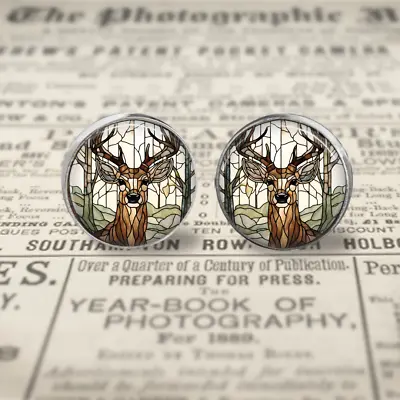 Buy Stained Glass Deer Cufflinks Art Deco Birthday/wedding/graduation Gift For Him • 9.99£
