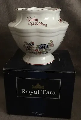 Buy ROYAL TARA HARMONY RUBY WEDDING VASE (boxed) - Fine Bone China • 6.99£