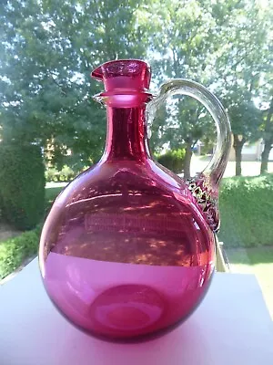 Buy Vintage Art Deco Cranberry Art Glass Ewer No Stopper • 15£