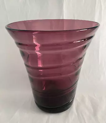 Buy Rare Large Whitefriars Ribbon Trailed 8886 Amethyst Glass Vase By Barnaby Powell • 39.99£