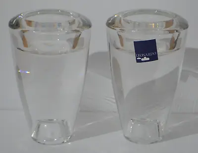 Buy Vintage Leonardo Germany Clear Heavy Glass Tea Candle Holders • 10.99£