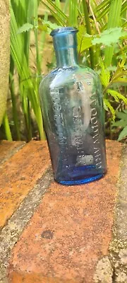 Buy Vintage Blue Woodward Chemist Nottingham Apothecary Glass Bottle With Cork • 8.99£