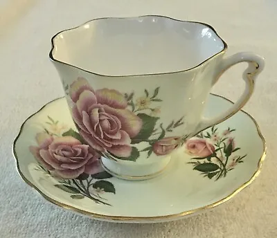 Buy Vtg Colclough Tea Cup & Saucer Bone China England  Pink Roses Lt Green Tint • 18.97£