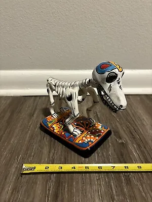 Buy Talavera Skeleton Dog - Handmade & Hand Painted Mexican Pottery • 76.03£