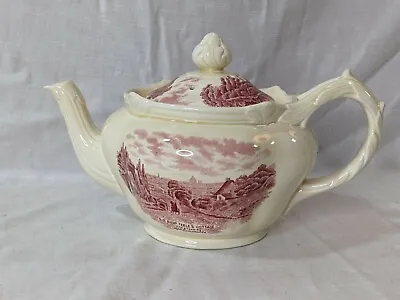 Buy Grindley England Scenes After Constable Pattern, Red - Teapot - Rare • 48.30£