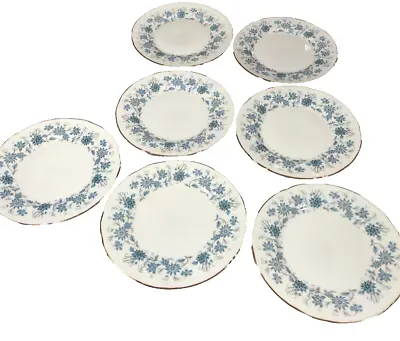 Buy Vintage Colclough 7 X Side Plates Fine Bone China Made In England Floral Pattern • 23£