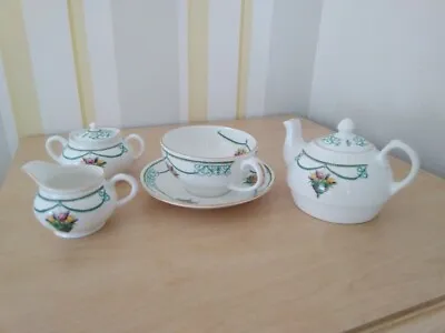 Buy Aynsley Victorian Garden Single Cup Tea Set – Tea Pot/Jug/Bowl/Cup & Saucer • 35£