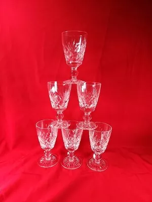 Buy Beautiful VINTAGE Stuart Crystal Unknown Cut Sherry Glasses X5 Mint Condition  • 9.99£