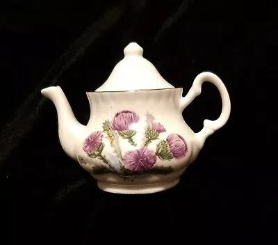 Buy Scottish Thistle Bone China Mini Teapot Decorated With Thistles Marked Inverness • 3.99£