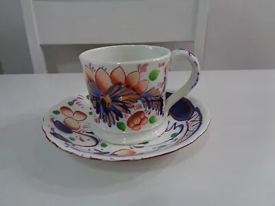 Buy Antique Allertons Gaudy Welsh Saucer Oyster Pattern & Unmarked Coffee Can • 2.50£