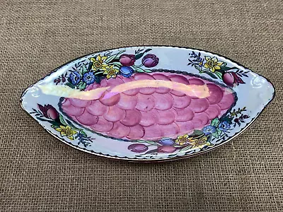 Buy Pretty Vintage 1950's Maling Red Lustre Ware Oval Dish • 10£
