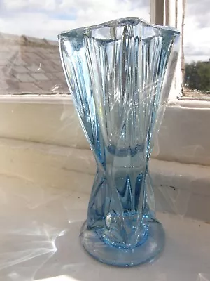 Buy Lovely Pressed Glass Blue Candle Holder 1970s Era   • 12.99£