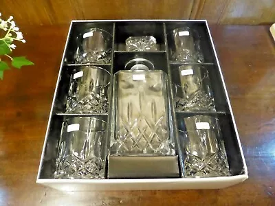 Buy BOXED Unused Crystal ROYAL DOULTON  SEASONS  Whisky DECANTER SET & 6 TUMBLERS  • 94.95£