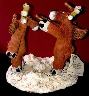 Buy Noah's Ark Folk Art Rustic Sculpture By Karen Lamberson Holy Deer Moose Signed • 12.22£