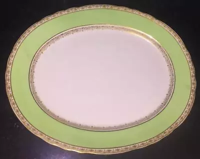 Buy Elegant Art Deco Green Gilded Addley Ware China Meat Plate C 1929+ • 18.99£