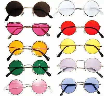Buy John Lennon Round - Glasses Sunglasses 60s 70s Hippy Ozzy Fancy Dress Festival • 2.75£