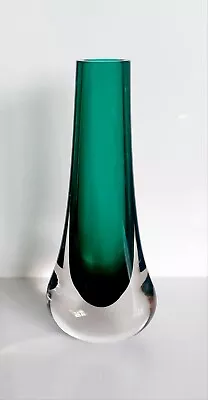 Buy Unusual Oversized Whitefriars Cased Green 9571 Teardrop Vase. • 12£