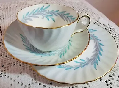 Buy Vintage Symphony MINTON Bone China Tea Cup & Two Saucers Set, Made In England • 19.99£