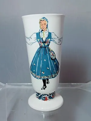 Buy Vintage Figgjo Flint Norway Vase Folk Dancers • 8.50£