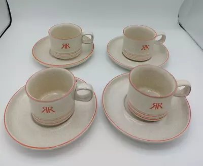 Buy Vintage Denby Fine Handcrafted Stoneware 1970s Set Of 4 Cups & Saucers • 24£