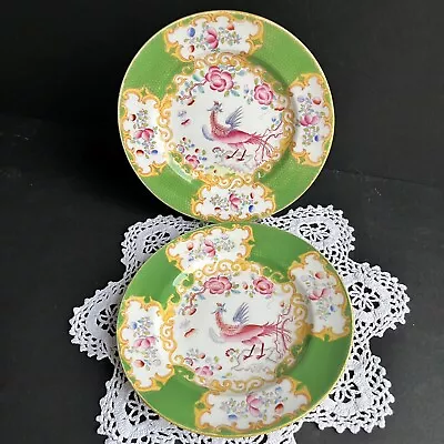 Buy 2 X Antique 19th Century Mintons  Cockatrice (Green)  4863 Side Plate 6.25’’ • 15£