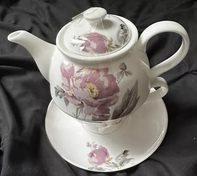 Buy Lovely Laura Ashley Teapot Cup And Saucer Set For One PASSION FLOWER In VGC • 12.99£
