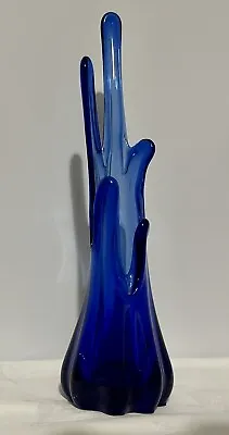 Buy Vintage Five Fingered Cobalt Blue Glass Vase. • 15£