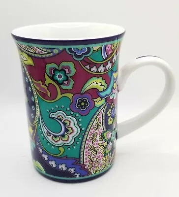 Buy Vera Bradley Coffee Tea Mug Cup Plum Purple Teal Floral Paisley Pattern • 11.42£