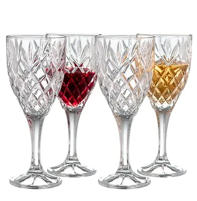 Buy Galway Crystal Renmore Set Of 4 Wine Glasses Brand New In Box Traditional Style • 34.99£