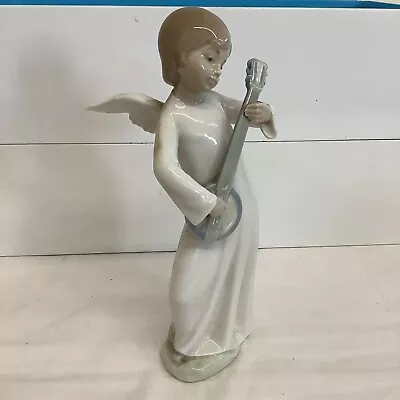 Buy Nao Lladro Angel Playing Banjo Collectable Figure 20cm – Good Condition • 12.95£