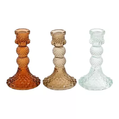 Buy GLASS CANDLE HOLDERS - 3 Colours • 11.99£