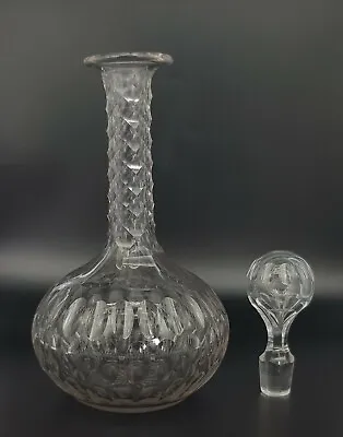 Buy Victorian Shaft And Globe Lead Crystal Decanter With Hollow Blown Stopper. • 75£