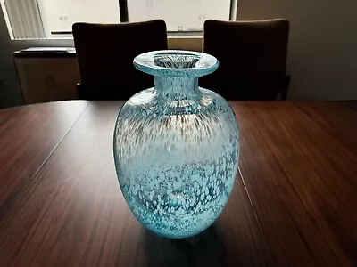 Buy Magnor Mid Century Modern Blue Vase - Made In Norway - Beautiful Norweigan Glass • 96.06£