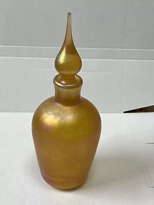 Buy Glasform Ditchfield Studio Iridescent Glass Perfume Bottle Amber Gold A/F • 24£