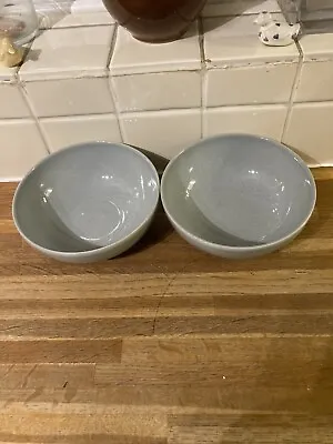 Buy Denby Intro  - Soft Grey Cereal Bowls X2 Brand New • 24.99£