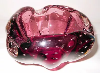 Buy Whitefriars Amethyst Freeform Glass Bowl, Internal Bubbles • 9.50£