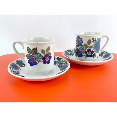 Buy Vintage Grindley & Co. Hawaii Pattern Cup & Saucer Set, Demitasse Blue Floral • 43.16£