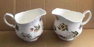 Buy Pair Of John Owen Of Exeter Florally Decorated Jugs - Vgc • 4.75£