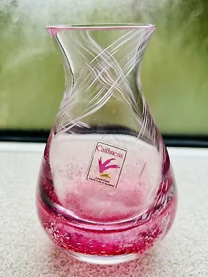 Buy Caithness Glass Pink & White Speckled Vase, Posey Vase Bud Vase Made In Scotland • 11.99£