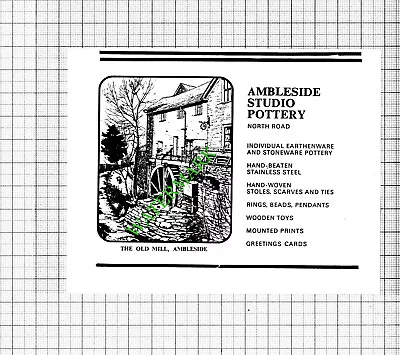 Buy Ambleside Studio Pottery The Old Mill Advert - 1979 Small Cutting • 6.75£