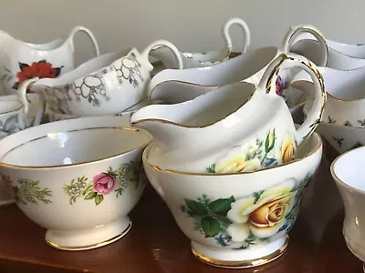 Buy Selection Of Vintage Bone China -Sugar Bowls And Jugs/Creamers - Assorted  • 6£