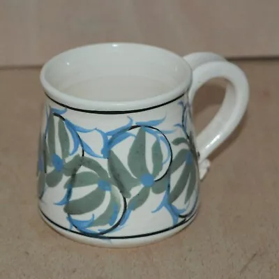 Buy Alvingham Studio Pottery Mug 1994 Cream Floral Design Scroll Handle • 10£