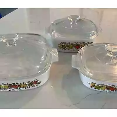Buy Vintage Corning Ware 1960’s Spice Of Life Pyrex With Lids • 61.57£