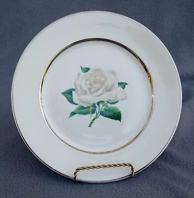 Buy Embassy Vitrified White Rose - Salad Plate - 8 1/8  Diameter • 4.83£