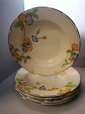 Buy Set Of 6 Crown Ducal Soup Bowls Vintage 1930's Rosemary 2633 Pattern Lovely • 25£