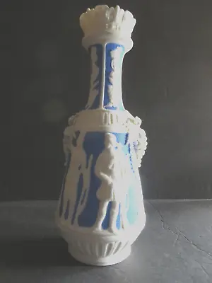 Buy Lg. Antique Bennington Blue & White Parian Military Vase-10 1/2 H C1850   • 42.69£