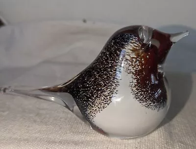 Buy Glass Robin Bird Sculpture / Paperweight Handmade Ornament • 14£