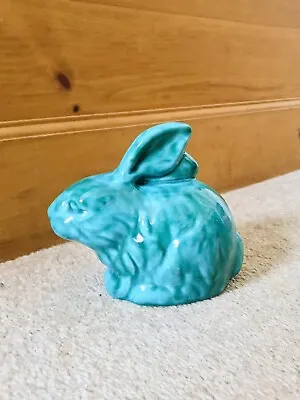 Buy Vintage Anglia Pottery Ceramic Turquoise Bunny Rabbit Figurine Easter AP170 • 9.95£
